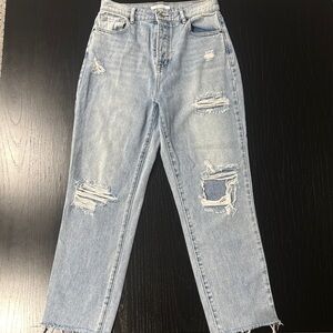 PacSun Blue Straight Leg Jeans Distressed Style